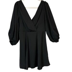 Banana‎ Republic Women's Black Long Sleeve V-Neck Mini Dress Size 8